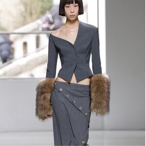 A.W.A.K.E. MODE

Asymmetric Faux Fur-Trimmed Jacket